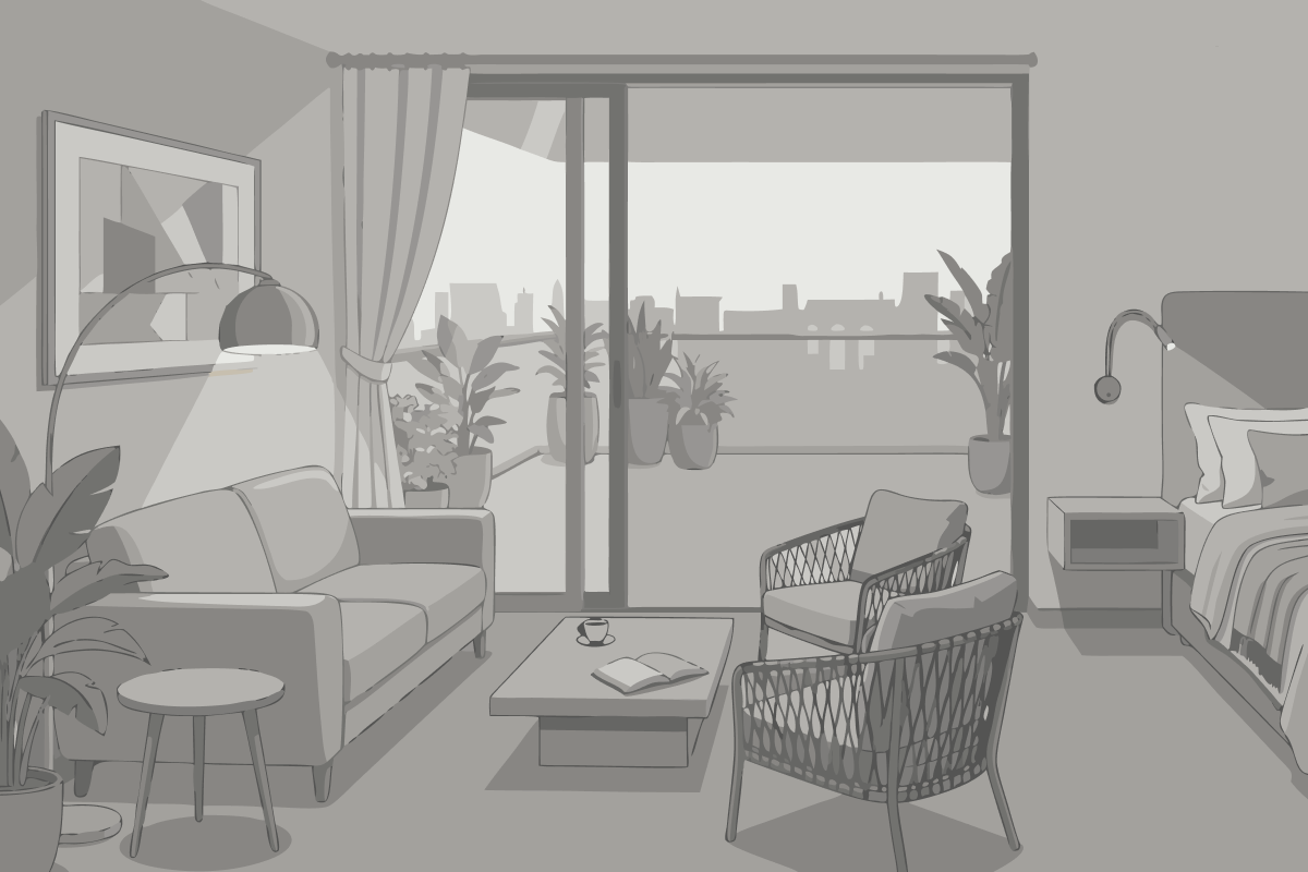 Apartament typu Deluxe z 2 sypialniami i balkonem
